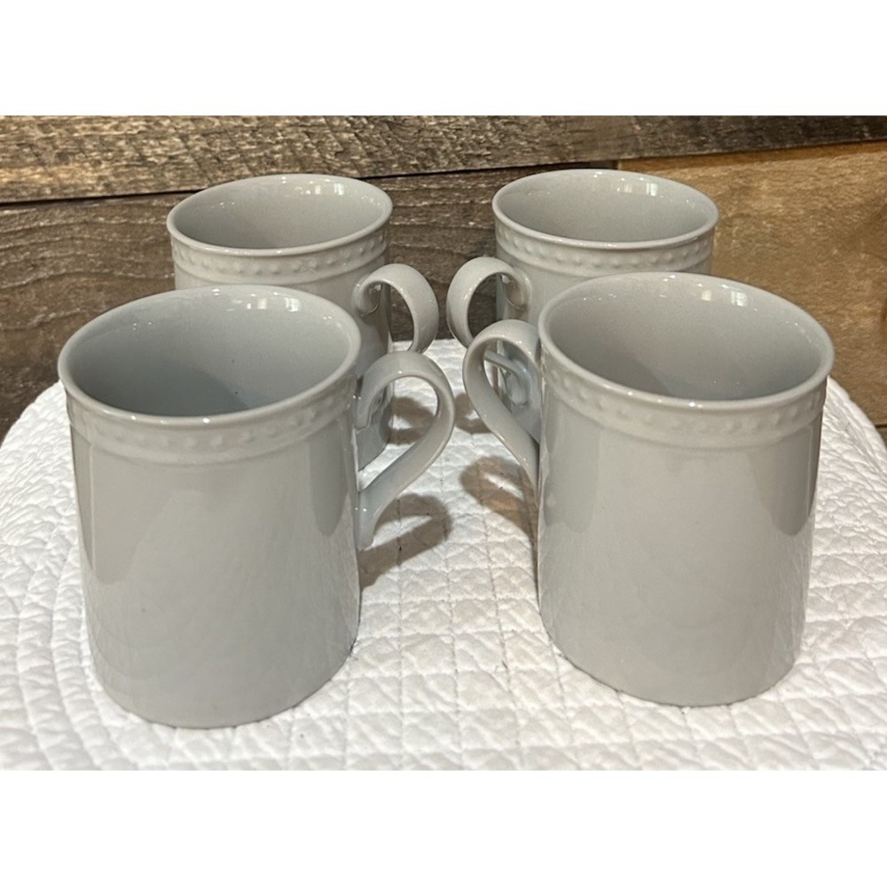 Crate & Barrel Staccato By Kathleen Wills Mug Gray Lot Of 4